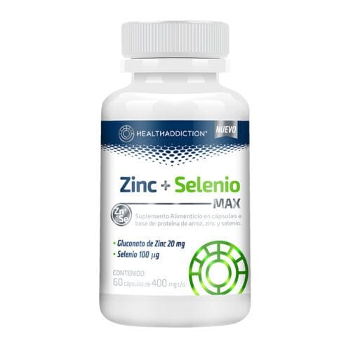 Frasco de suplementos Zinc más Selenio